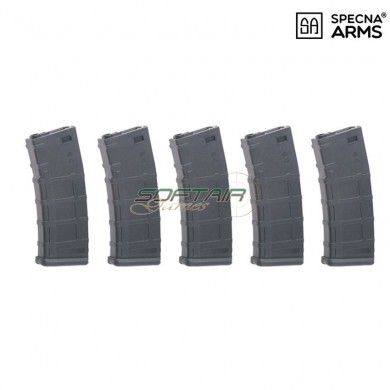 Set 5 Hi-caps Magazines 300bb Style Black Specna Arms® (spe-05-016315)