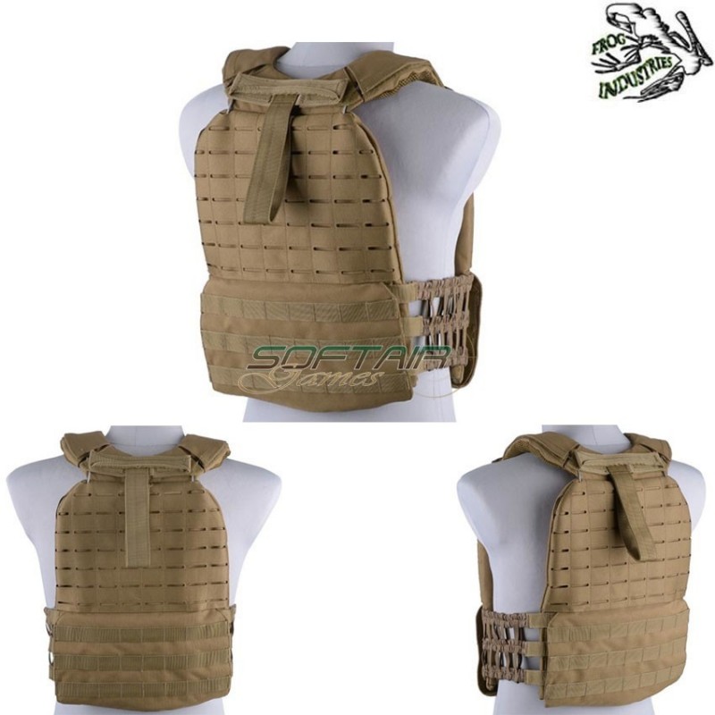Penta Type Plate Carrier Molle/lasercut Tan Frog Industries® (fi-wo-ve61-tan)