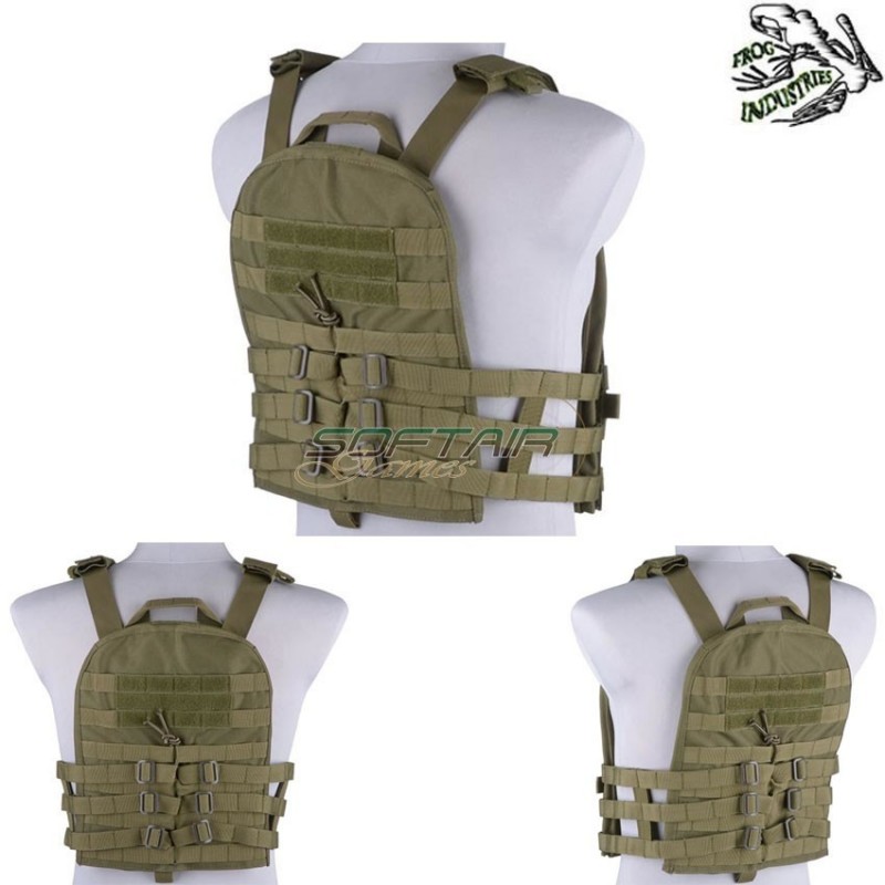 Tactical Avs Style Vest Carrier Olive Drab W/panel Frog Industries® (fi-018422-od)
