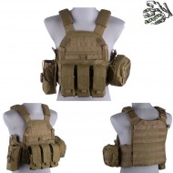 Full Set Plate Carrier 6094 Ver.2 Style Coyote Matte Frog Industries® (fi-019448-cm)