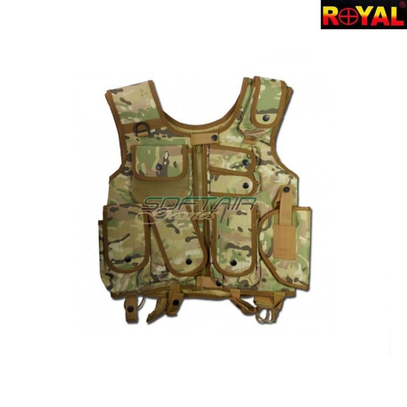 Corpetto Tattico Multicam Con 7 Tasche E Fondina Royal (h4191mul)