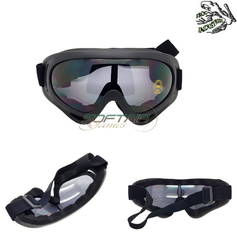 Maschera Black Smokey Lente Con Extra Padding Frog Industries® (fi-611225) Maschera Black Smokey Lente Con Extra Padding Frog Industries® (fi-611225)