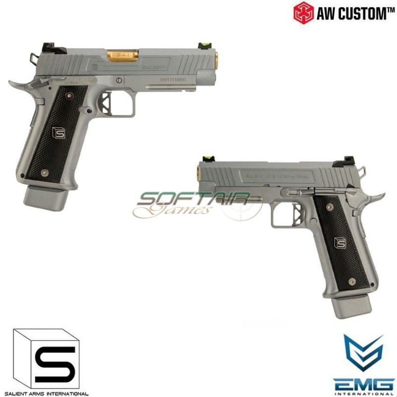 Gas Pistol Hi-capa 4.3 Silver & Gold Barrel Gbb Emg Salient Arms Armorer Works (aw-sai-110660)