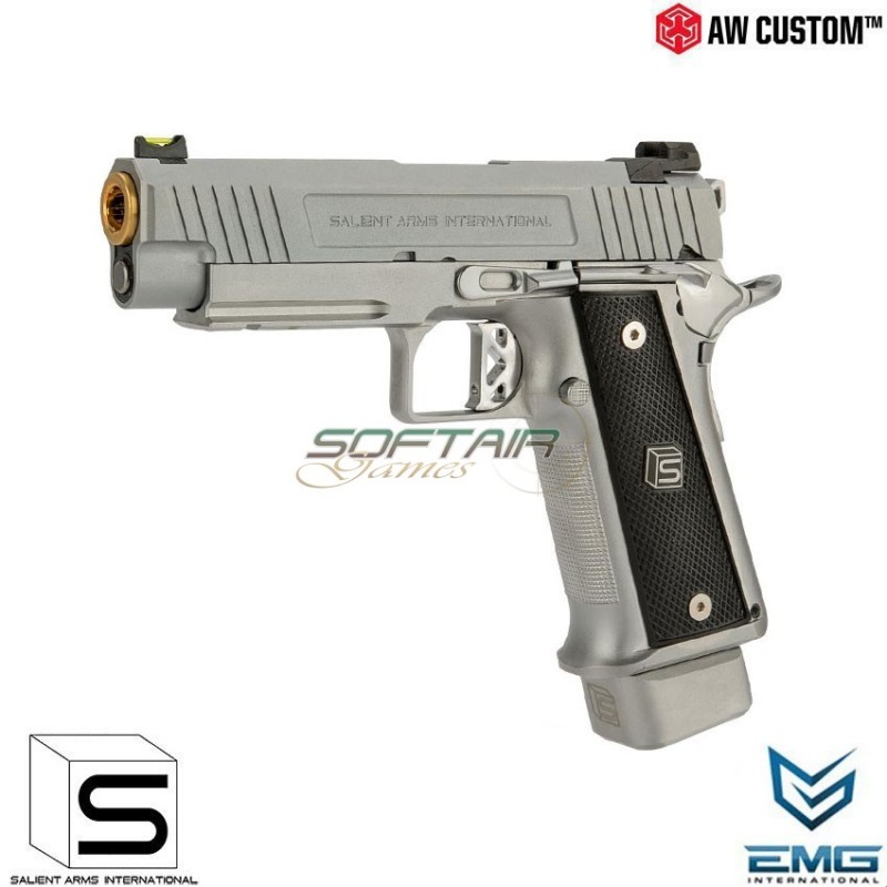 Gas Pistol Hi-capa 4.3 Silver & Gold Barrel Gbb Emg Salient Arms Armorer Works (aw-sai-110660)