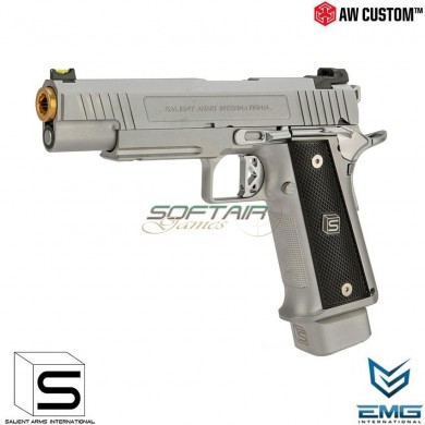 Pistola A Gas Hi-capa 5.1 Silver & Gold Barrel Gbb Emg Salient Arms Armorer Works (aw-sai-110659)