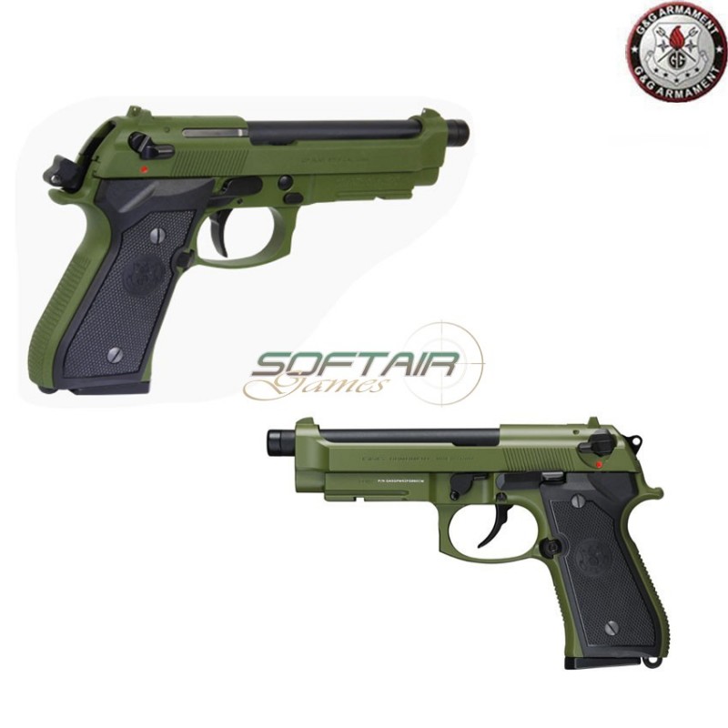 Pistola A Gas Gpm 92f Full Metal Hunter Green G&g (gg-gpm92f-gbb)