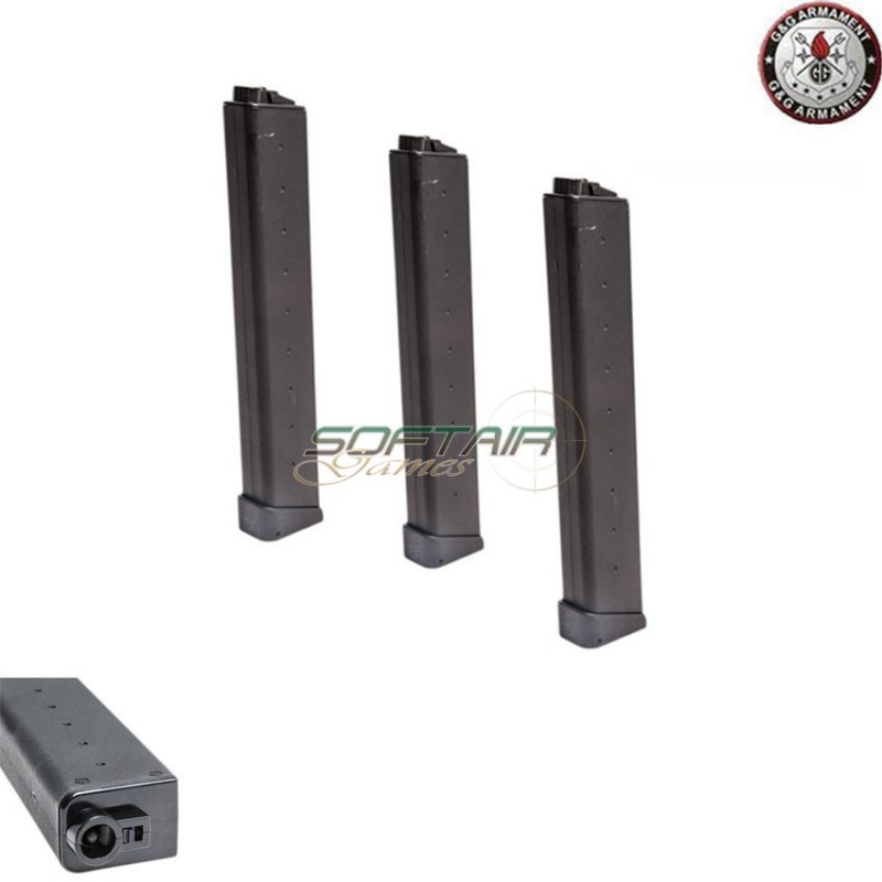 Set 3 Mid Caps Magazines 60bb Black For Arp9 G&g (gg-08158-bk-3)
