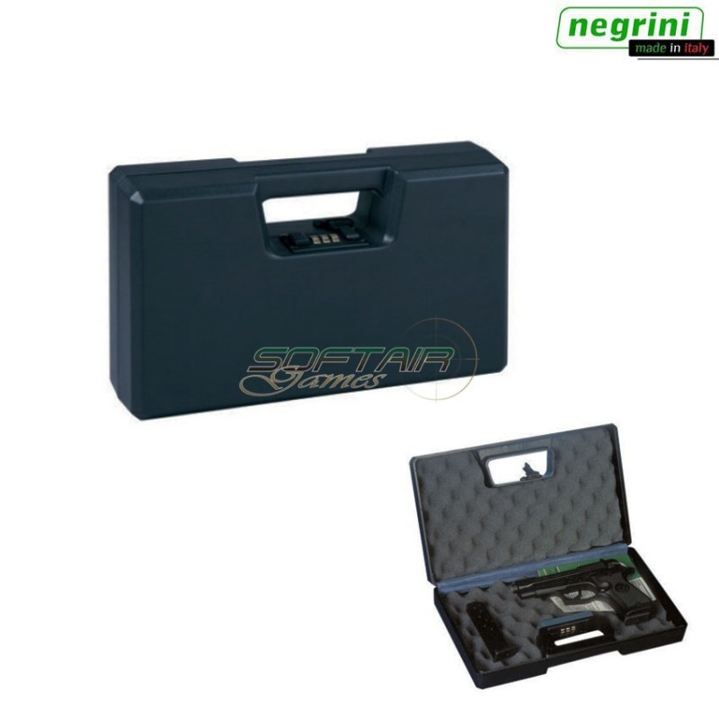 Hard Pistol Case With Combination Black Cm 30x17.5x6 Negrini (2014cu-bk)