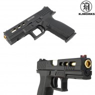 Co2 Pistol Glock Style Kp-13c Custom Black & Gold Barrel Blowback Kjworks (kjw-451022)