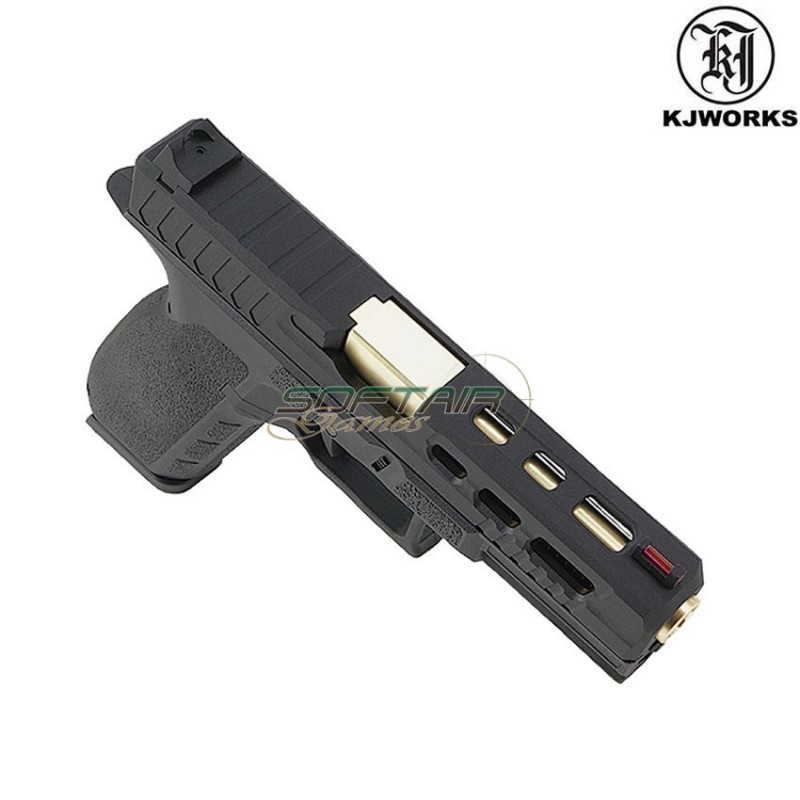Co2 Pistol Glock Style Kp-13c Custom Black & Gold Barrel Blowback Kjworks (kjw-451022)