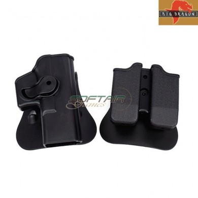 Combo Holster And Holder Mag Imi D. Style Black For Glock Series Big Dragon (bd6100)