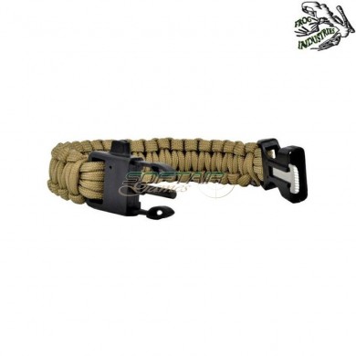 Paracord Bracelet Survival 3 In 1 Tan Frog Industries® (fi-wo-sl42t)