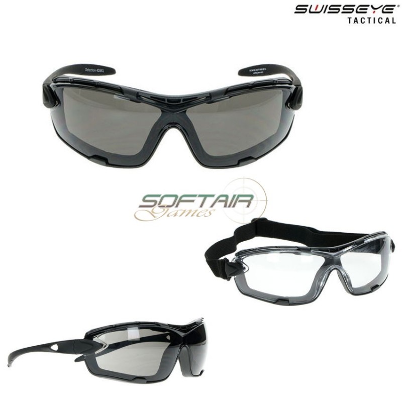 Glasses Detection Rubber Black Lens Smoke & Clear Swiss Eye® (se-40341)