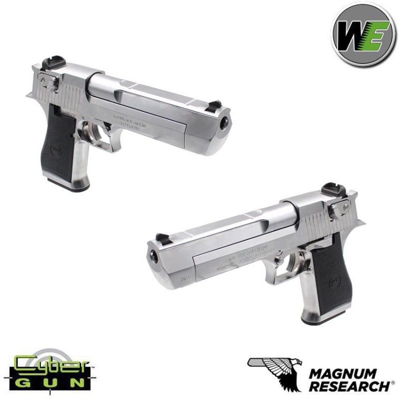 Gas Pistol Desert Eagle Silver Xix 50ae Gbb W/marking Magnum Research Inc. Cybergun We (090510)