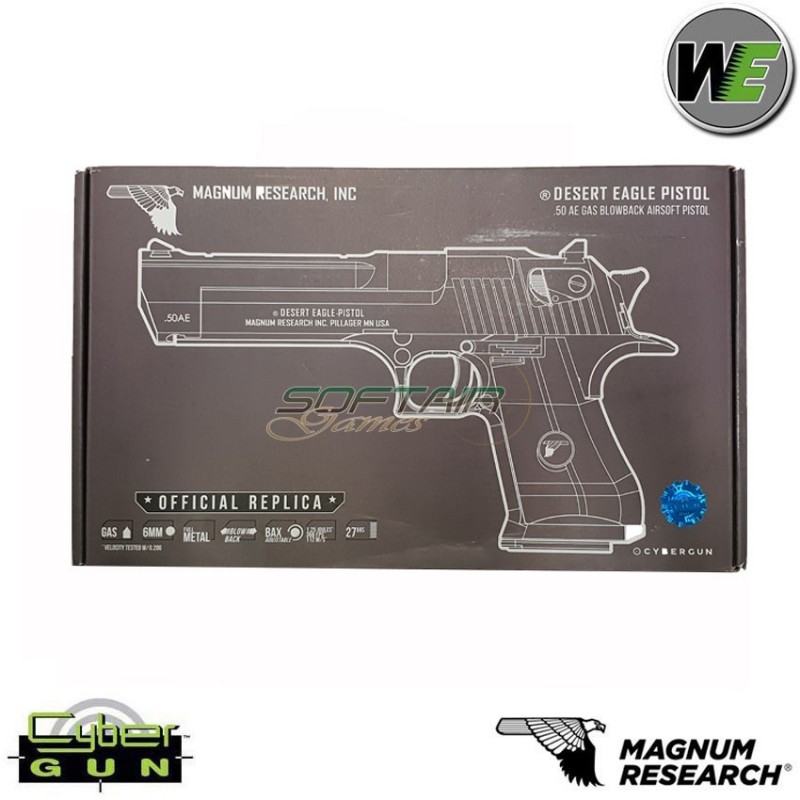 Gas Pistol Desert Eagle Black Xix 50ae Gbb W/marking Magnum Research Inc. Cybergun We (090509)