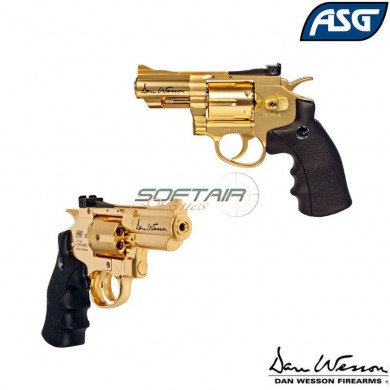 Co2 Revolver Dan Wesson Gnb 2.5" Gold Pistol Asg (asg-17373)