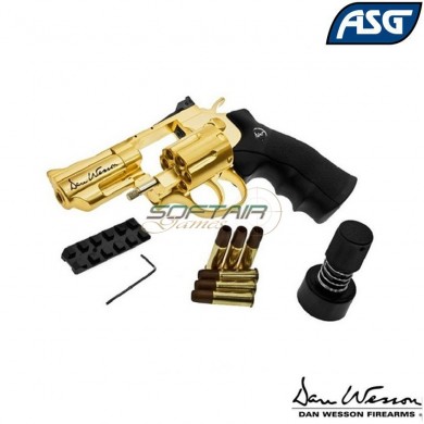 Co2 Revolver Dan Wesson Gnb 2.5" Gold Pistol Asg (asg-17373)