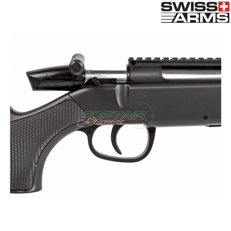 Pacchetto Completo con Accessori - Fucile per Softair, Swiss Arms Modello  S.A.S 12 Sniper, a Molla, 0,5 Joule, Colore Nero, Ricarica Manuale :  : Sport e tempo libero