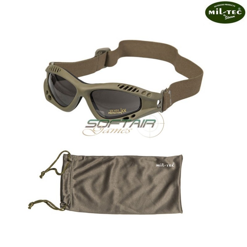 Occhiale Commando Air Pro Green Con Smoke Lense Mil-tec (15615301)