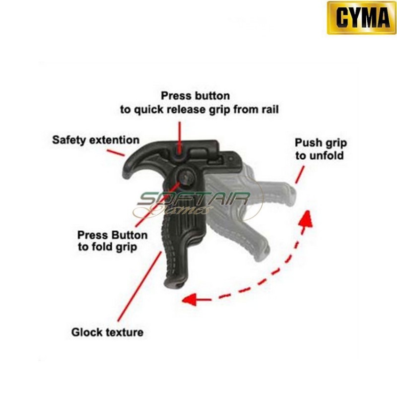 Vertical Folding Black Qd Grip Cyma (c16-bk) Vertical Folding Black Qd Grip Cyma (c16-bk)