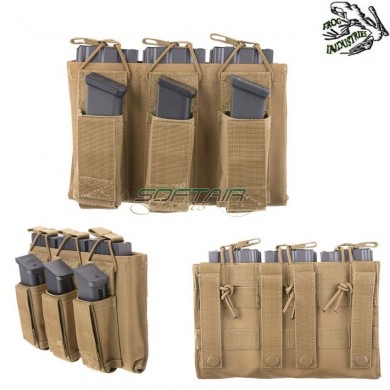 Triple Magazines Pouch 5.56 & 9mm Coyote Frog Industries® (fi-018852-tan)