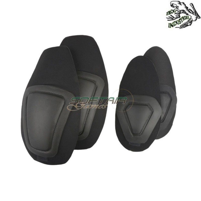 Set Combat Elbow & Knee Pads Black Frog Industries® (fi-036183-bk)