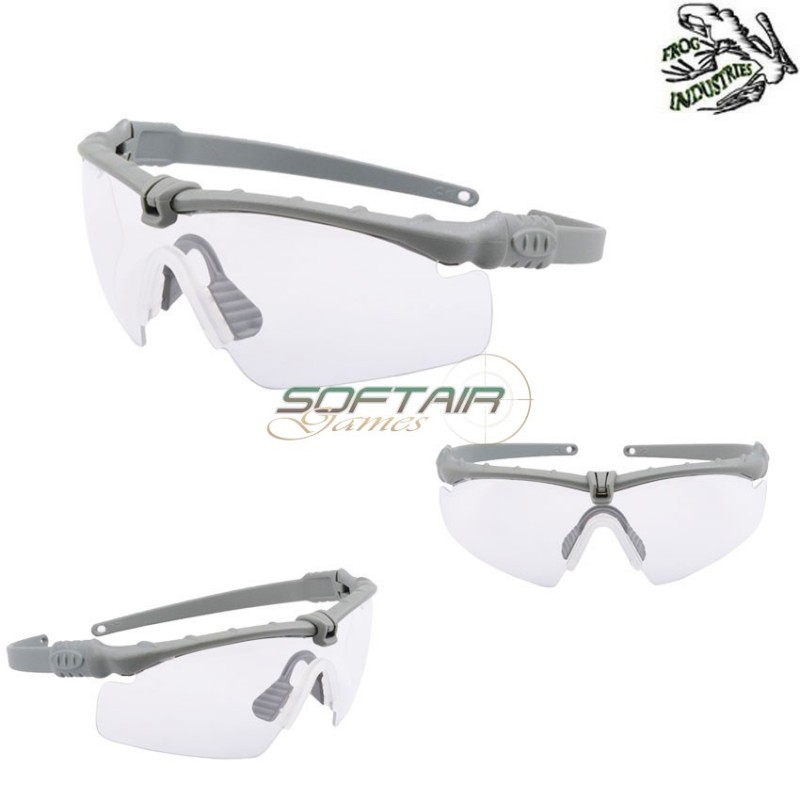 Ultimate Eyewear Chaos Grey Frame & Clear Lense Frog Industries® (fi-036262-cgcl)