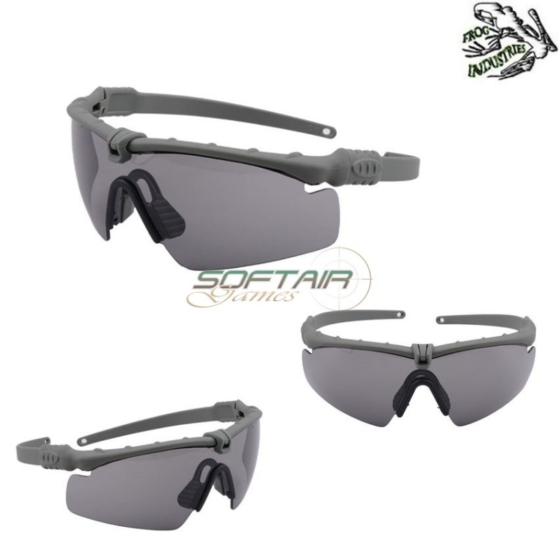 Ultimate Eyewear Chaos Grey Frame & Smoke Lense Frog Industries® (fi-036261-cgsm)