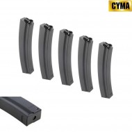 Set 5 Mid-caps Magazines 120bb Black For Mp5 Black Cyma (c78-5)