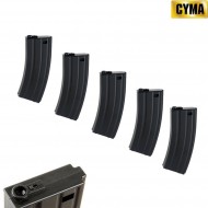 Set 5 Mid-caps Magazines 190bb For M4/m16 Cyma (m007-5)