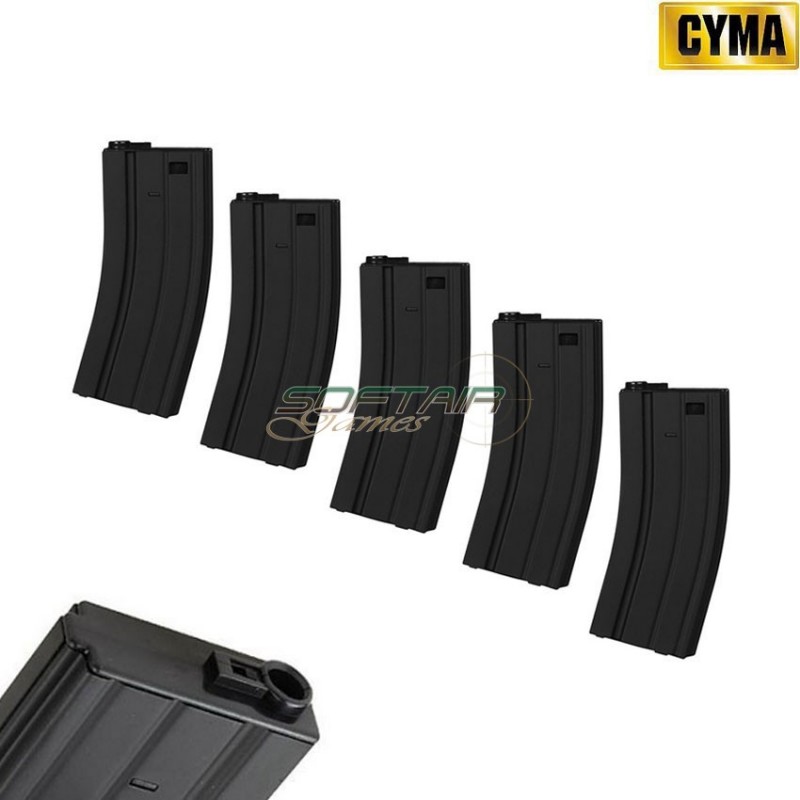 Set 5 Mid-caps Magazines 140bb For M4/m16 Cyma (m013-5)