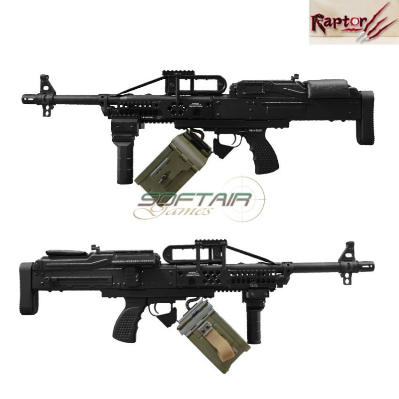 Electric Machine Gun Pkp Bullpup Full Metal Black Raptor - Softair Games -  ASG Softair San Marino