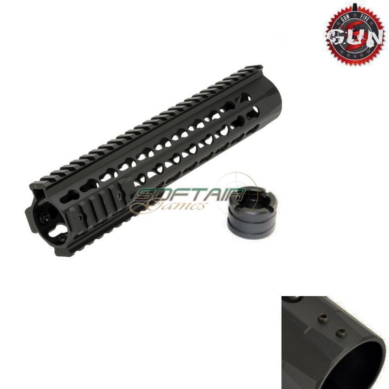 Handguard 255mm 10" Urx 4 In Alluminio Cnc Black Gun Five (gf-062b)