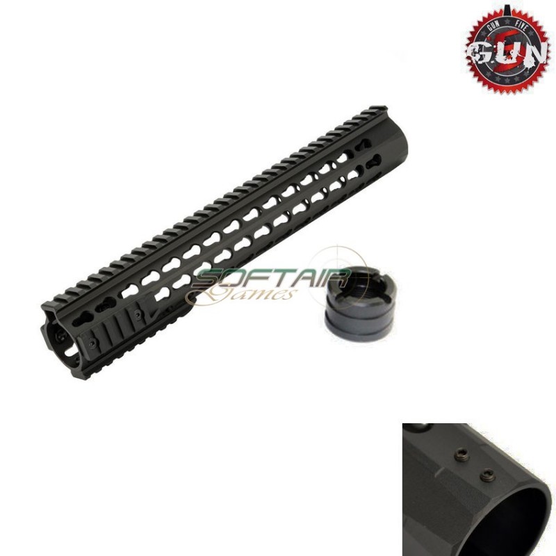 Handguard 335mm 13" Urx 4 In Alluminio Cnc Black Gun Five (gf-062c)