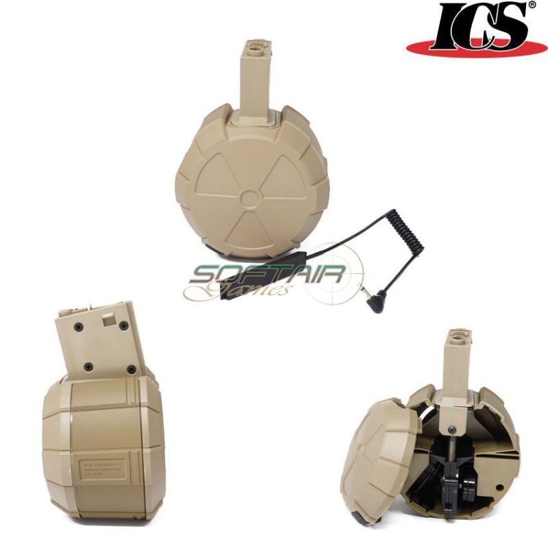 Caricatore Elettrico 1800bb Drum M4/m16 Dark Earth Ics (ics-ic-mc241)