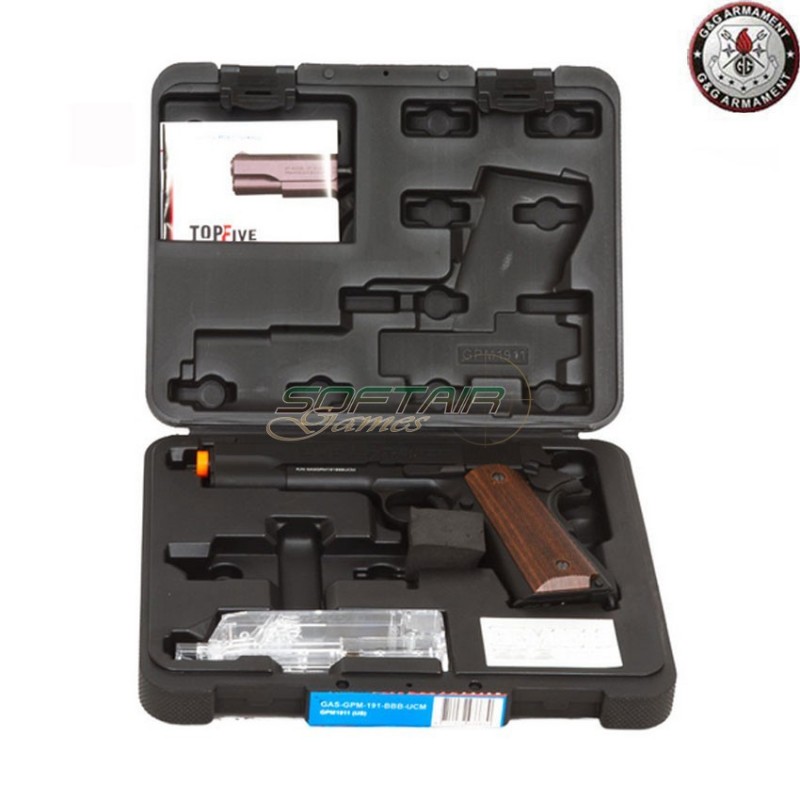 Gas Pistol 1911 Gpm1911 Black & Brown Grip G&g (gg-m1911)