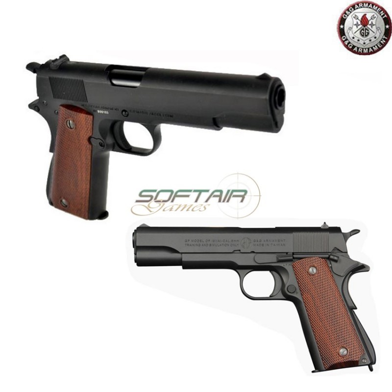 Gas Pistol 1911 Gpm1911 Black & Brown Grip G&g (gg-m1911)