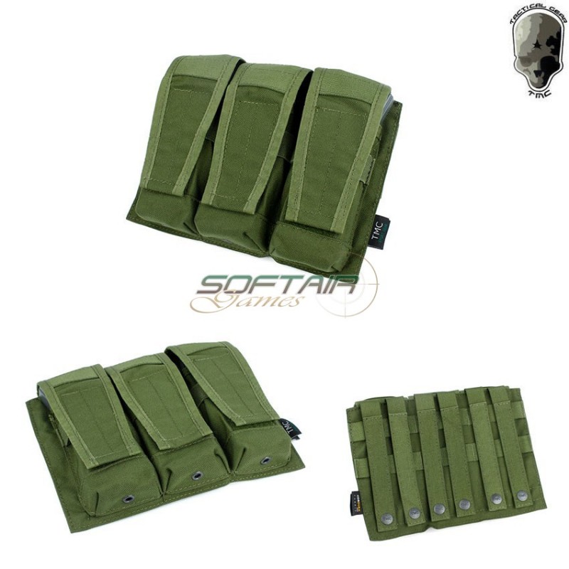 Triple Pouch Avs Style For M4/m16 Olive Drab Tmc (tmc-2109-od)
