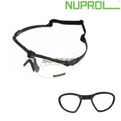 Tactical Battle Pro Eyewear Black Frame & Clear Lense W/insert Nuprol (nu-6042-bkcl-opt)