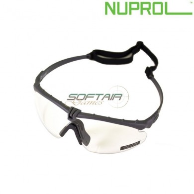 Occhiali Battle Tattici Pro Grey Frame & Clear Lense Nuprol (nu-6042-gycl)