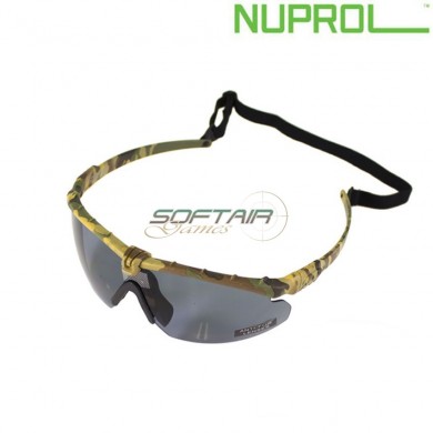 Tactical Battle Pro Eyewear Camo Frame & Smoke Lense Nuprol (nu-6042-ncsm)
