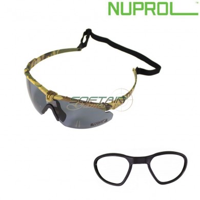 Tactical Battle Pro Eyewear Camo Frame & Smoke Lense W/insert Nuprol (nu-6042-ncsm-opt)