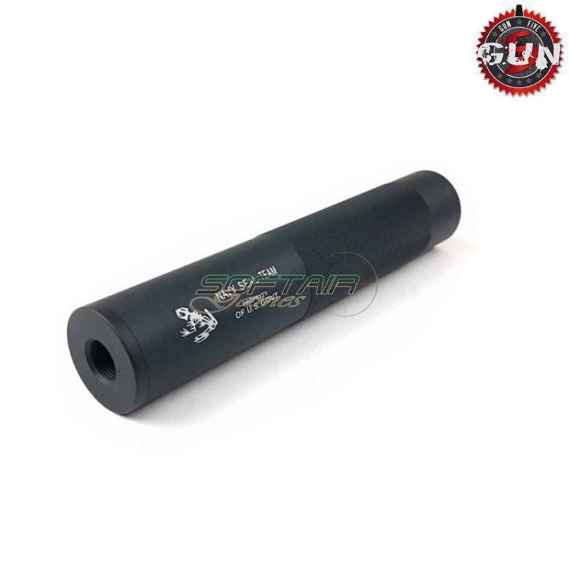 Silencer Aeg/gbb 195x35mm Black Navy Seal Team 14x1 Cw/ccw Gun Five (gf-139a)