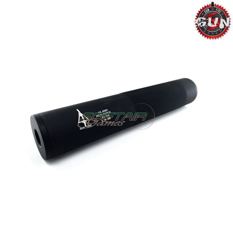 Silencer Aeg/gbb 195x35mm Black Delta Force 14x1 Cw/ccw Gun Five (gf-139e)