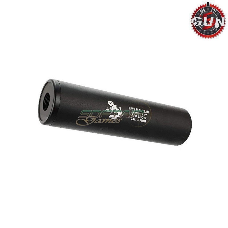 Silenziatore Aeg/gbb 130x35mm Black Navy Seal Team 14x1 Cw/ccw Gun Five (gf-186a)