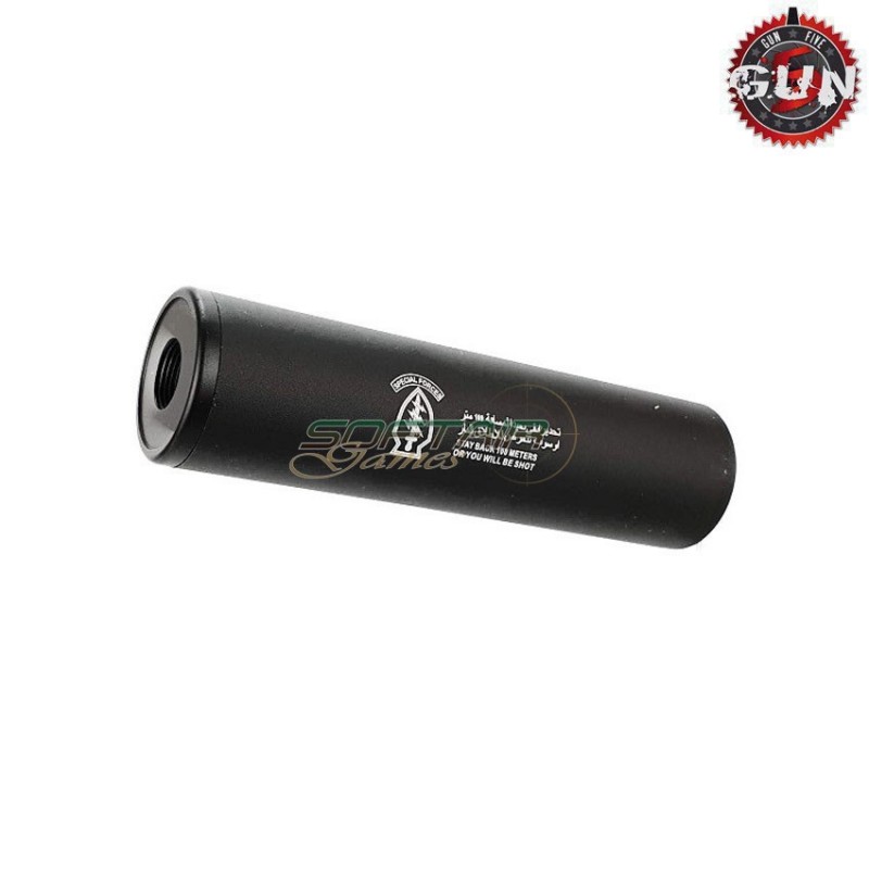 Silenziatore Aeg/gbb 130x35mm Black Special Forces 14x1 Cw/ccw Gun Five (gf-186d)