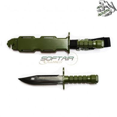 Dummy Knife Type 6 M4/m16 Bayonet With Hard Holster Green Frog Industries® (fi-knife-6-od)
