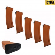 Set 5 Caricatori Monofilari 150bb Orange Ak74 Style Cyma (c72-or-5)