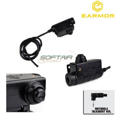 Tactical Black Ptt For Motorola 1 Pin Version Earmor (ea-m51-moto1pin)