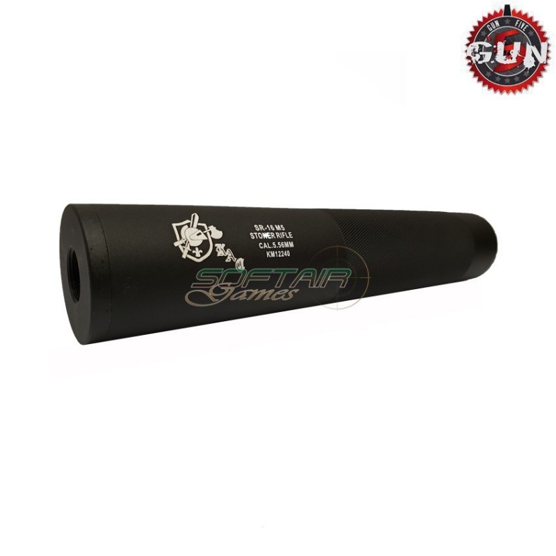 Silencer Aeg/gbb 195x35mm Black Stoner 14x1 Cw/ccw Gun Five (gf-139m)